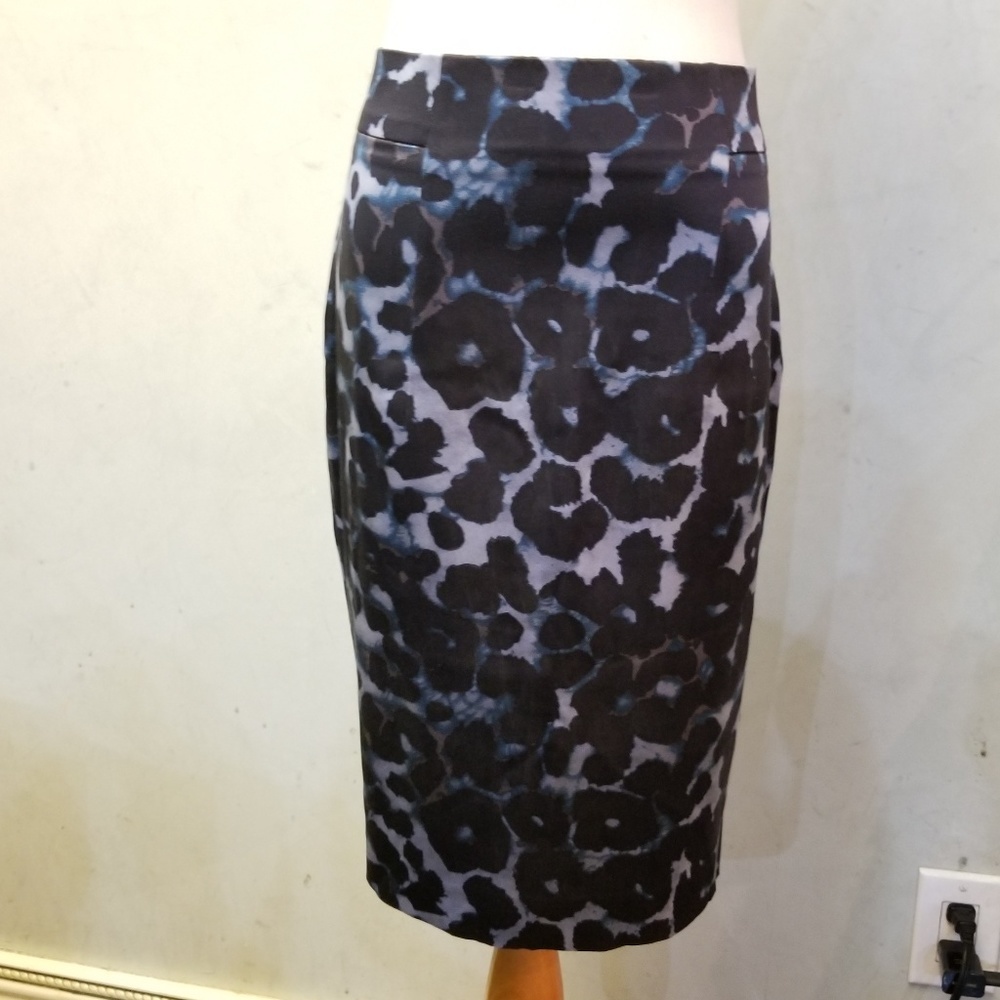 Ann Taylor silk leopard skirt women's size 2 Pitete (K14)
